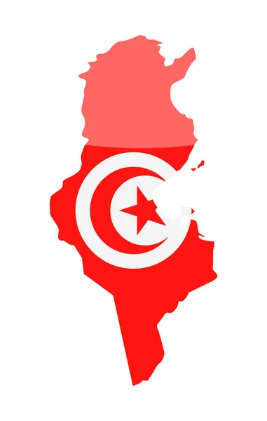 Tunisia Bandiera Paese Contour Icona vettoriale — Vettoriale Stock