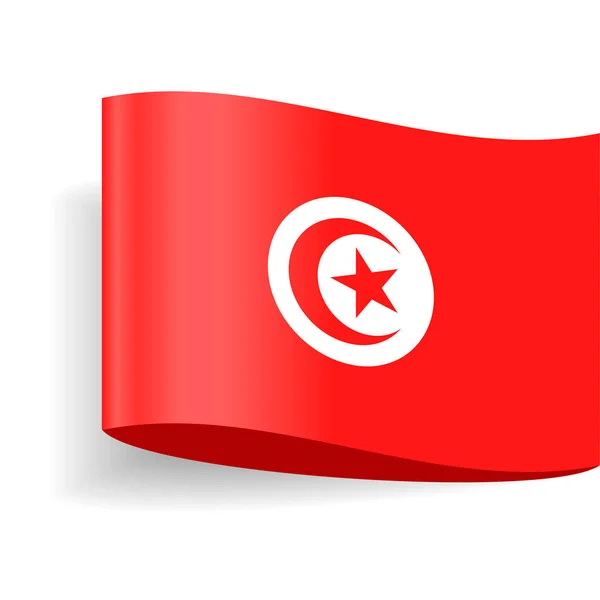Tunisia Icona etichetta vettoriale bandiera — Vettoriale Stock