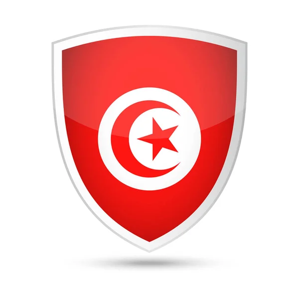 Icona dello scudo vettoriale della bandiera tunisina — Vettoriale Stock