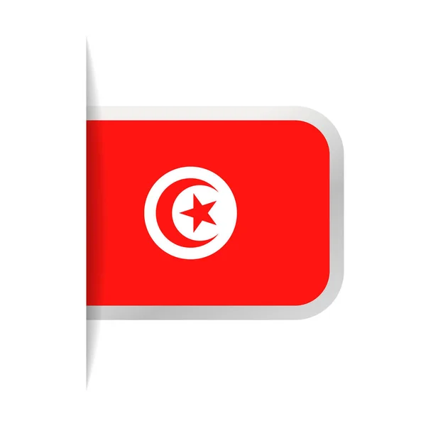 Tunisia Icona segnalibro vettoriale bandiera — Vettoriale Stock