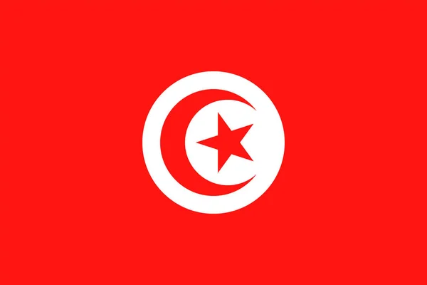 Tunisie Drapeau vectoriel Icône plate — Image vectorielle