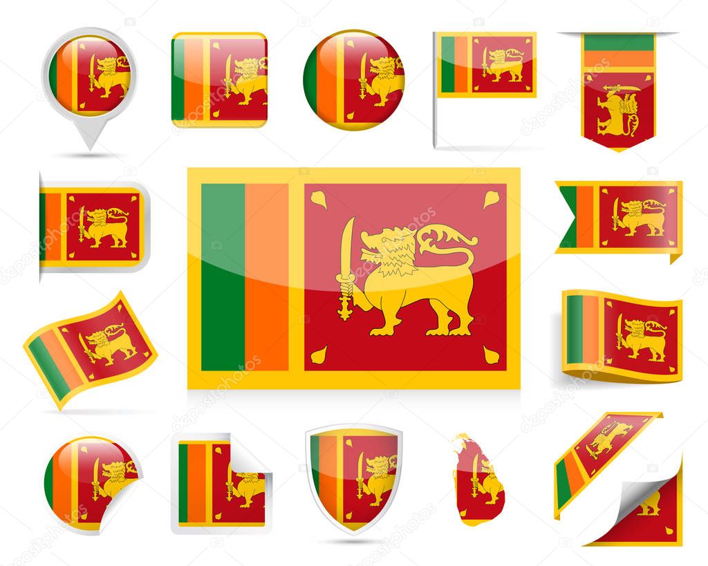 Sri Lanka Flag Vector Set