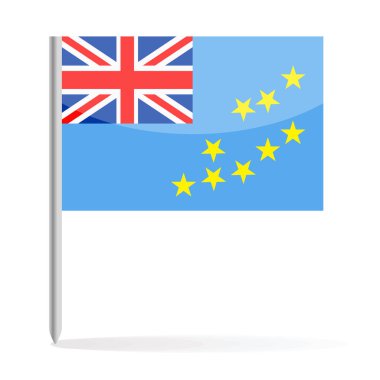Tuvalu Bayrağı Pin vektör simgesi