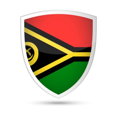 Vanuatu bayrağını vektör kalkan kutsal kişilerin resmi