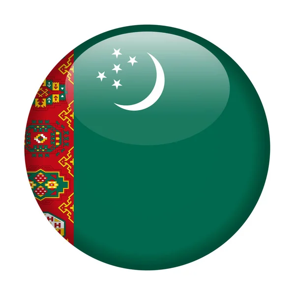 Turkmenistan Flag Vector Round Icon — Stock Vector