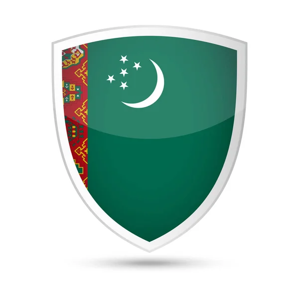 Εικονίδιο ασπίδας διάνυσμα σημαία του Τουρκμενιστάν — Διανυσματικό Αρχείο