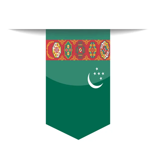 Türkmenistan Flaggenvektor Lesezeichen-Symbol — Stockvektor