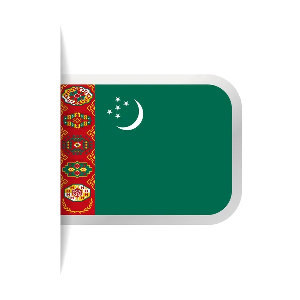 Türkmenistan Flaggenvektor Lesezeichen-Symbol — Stockvektor