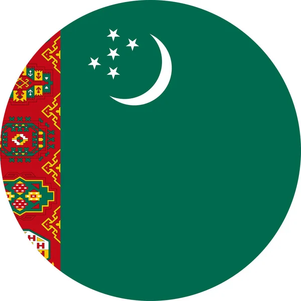 Turkmenistan flagga vektor runda platta ikonen — Stock vektor