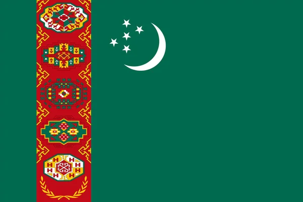 Türkmenistan Flaggenvektor flaches Symbol — Stockvektor
