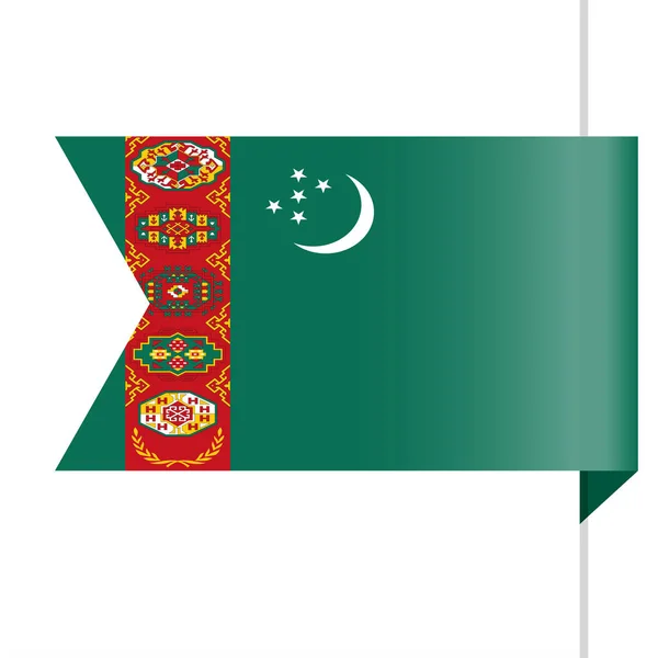 Turkmenistan Flag Vector Bookmark Icon — Stock Vector