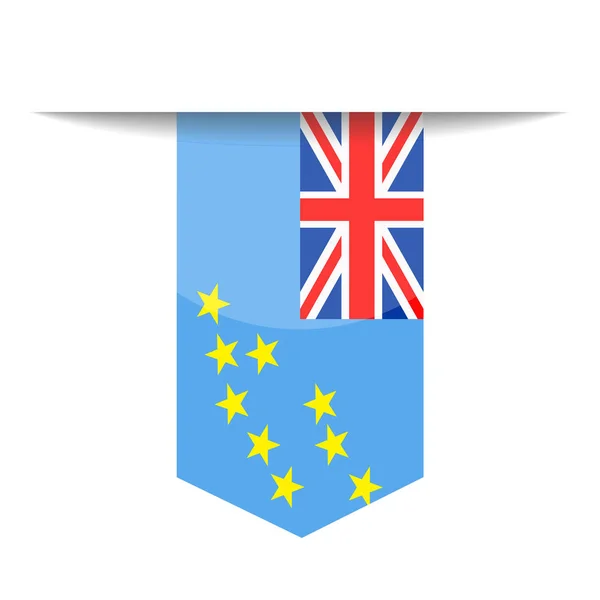 Tuvalu Drapeau vectoriel Signet icône — Image vectorielle