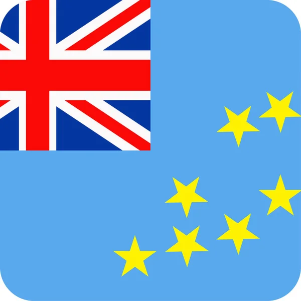Icône plate de vecteur de drapeau de Tuvalu — Image vectorielle