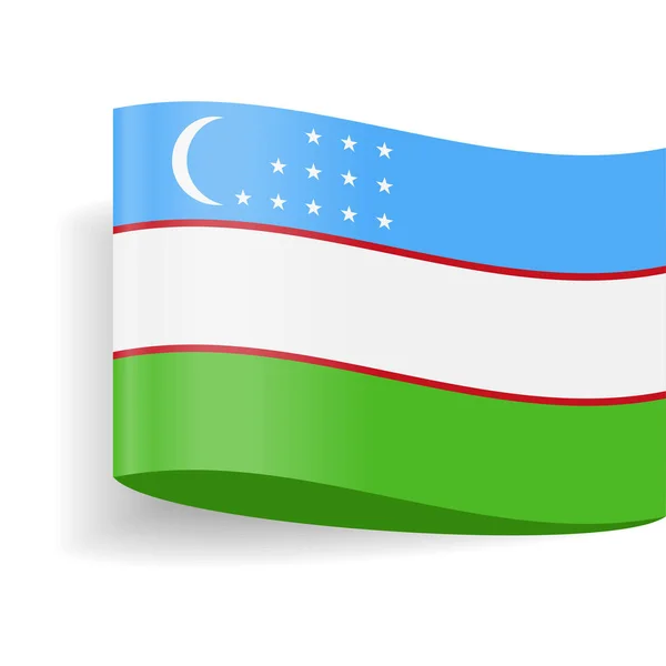 Ikona značky Label vektorové Vlajka Uzbekistánu — Stockový vektor