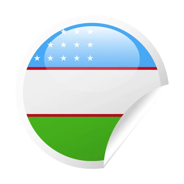 Uzbekistan Flag Vector Round Corner Paper Icon — Stock Vector