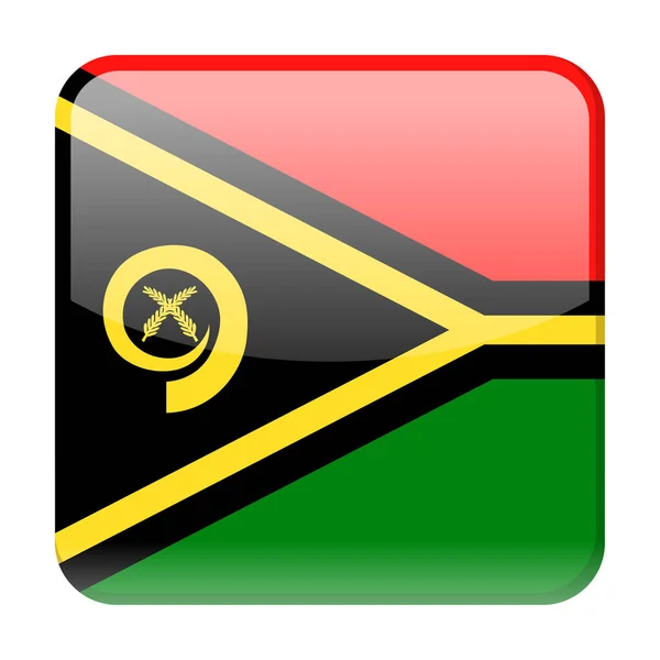 Vanuatu Drapeau Icône carré vectoriel — Image vectorielle