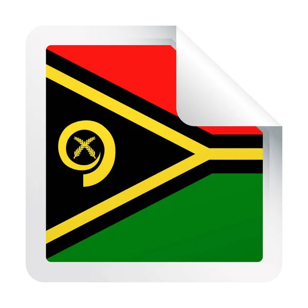 Vanuatu Bandeira Vector Square Corner Paper Icon —  Vetores de Stock