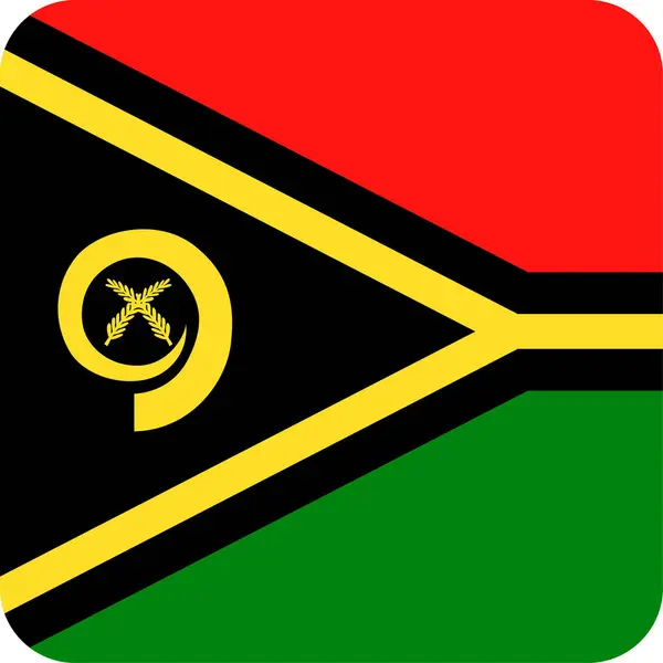 Vanuatu Bandeira Vector Square Ícone plano —  Vetores de Stock