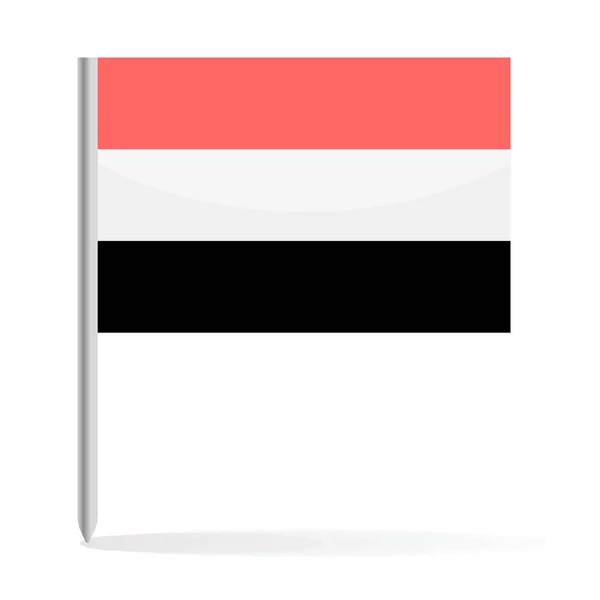 Yemen Bandera Pin Vector Icono — Archivo Imágenes Vectoriales