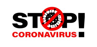 Coronavirus Warling işaretini durdur. 2019-NCoV. Vektör İllüstrasyonu