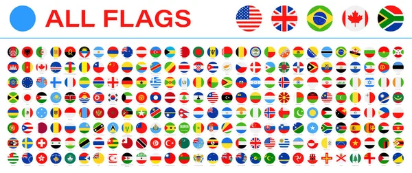 All World Flags Vector Flat Iconos Inglés Versiones 2020 Banderas — Archivo Imágenes Vectoriales