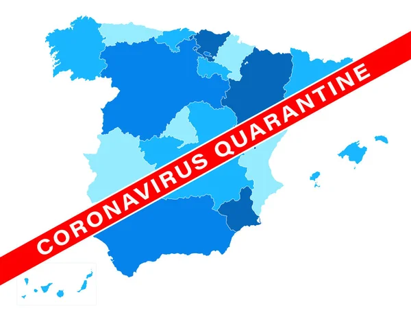 Coronavirus Quarantine西班牙地图 2019 Ncov 世界大流行病地图 病媒图解 — 图库矢量图片