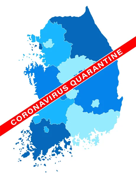 Coronavirus Quarantine韩国地图 2019 Ncov 世界大流行病地图 病媒图解 — 图库矢量图片