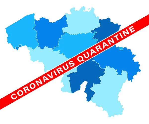 Coronavirus Quarantine比利时地图 2019 Ncov 世界大流行病地图 病媒图解 — 图库矢量图片