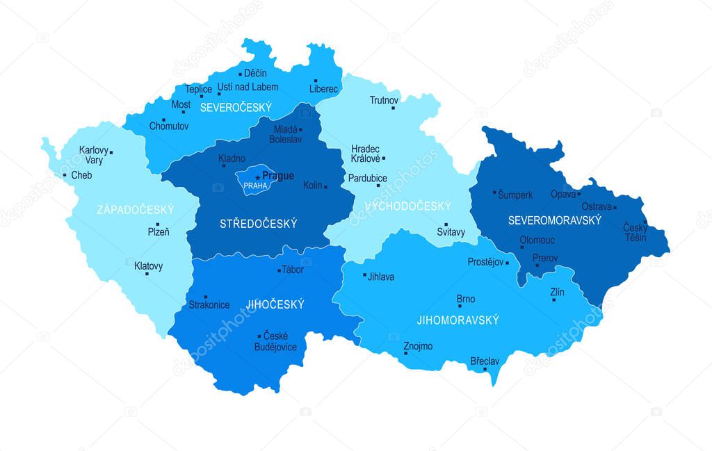 Czech Republic Map Cities Regions Vector Illustration Premium Vector In Adobe Illustrator Ai Ai Format Encapsulated Postscript Eps Eps Format
