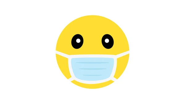 Visage Souriant Emoji Dans Masque Médical Modèle Dessin Animé Vectoriel — Image vectorielle