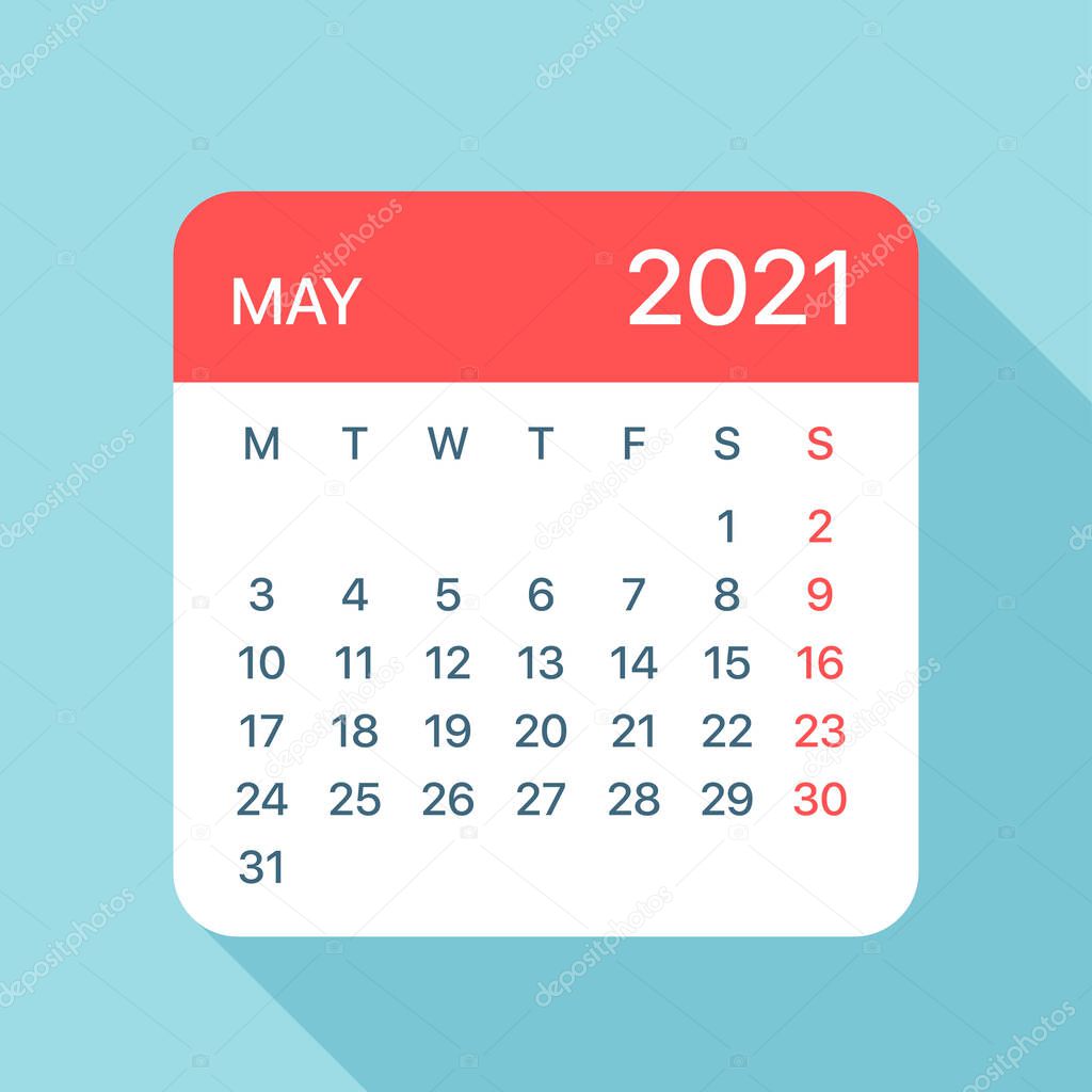 May 2021 Calendar Leaf - Vector Illustration