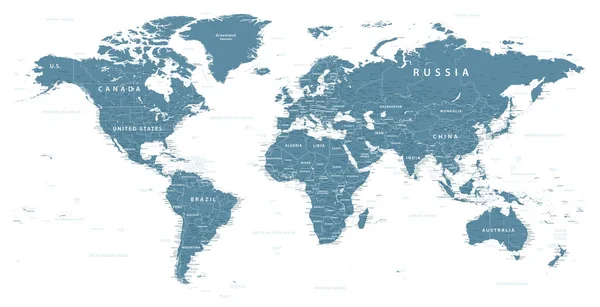 World Map Political Vector 고도로 — 스톡 벡터