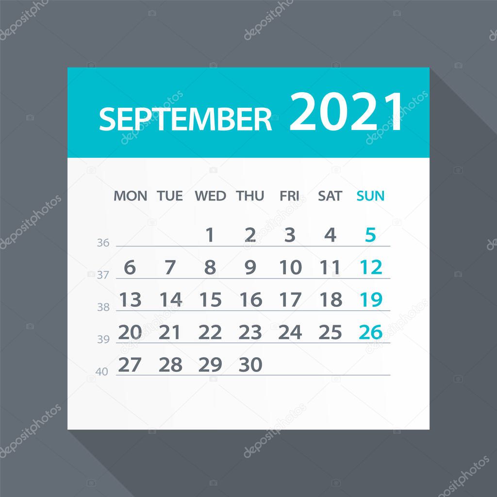 September 2021 Calendar Leaf Illustration Vector Graphic Page Premium Vector In Adobe Illustrator Ai Ai Format Encapsulated Postscript Eps Eps Format september 2021 calendar graphhic