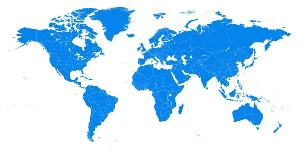 World Map Political Vector Detailed Illustration — Stock Vector