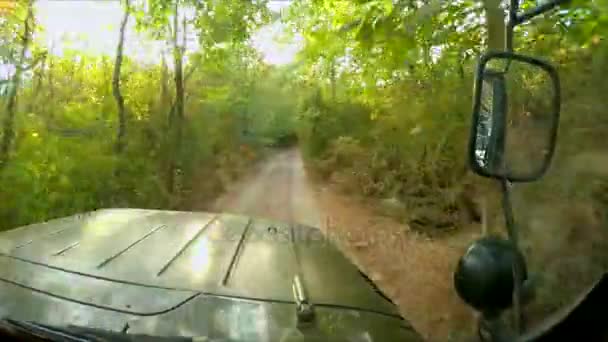 Road adventure on the cross-country vehicle — Stock Video
