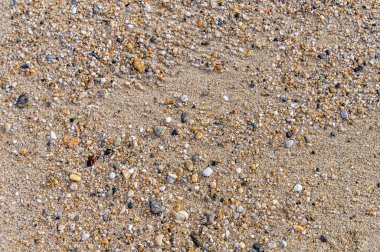 Sandy beach ve arka plan için taş