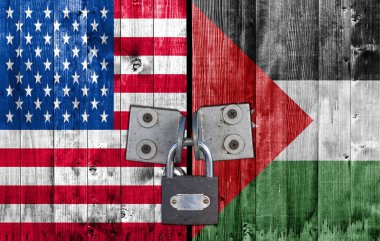 Bize ve Jordan bayrak asma kilit ile kapı