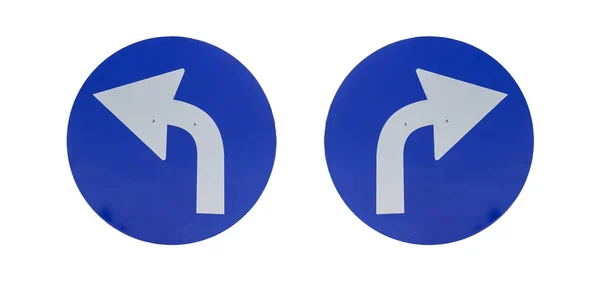 Seta esquerda e direita branca e azul isolada — Fotografia de Stock