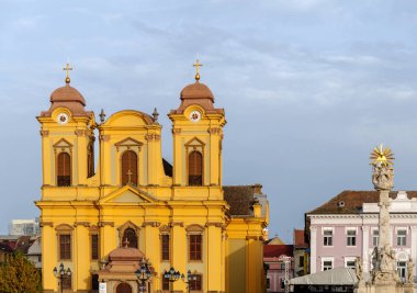 TIMISOARA, ROMANIA - 15 Ekim 2016 Timisoara 'daki Romen Ortodoks Katedrali 