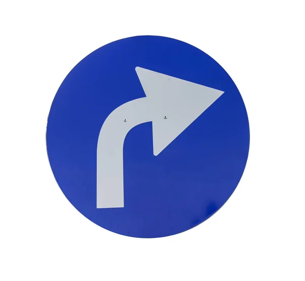 Flecha blanca y azul derecha aislada — Foto de Stock
