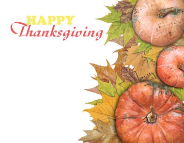 Kabak ve Şükran günü için yapraklarda beyaz