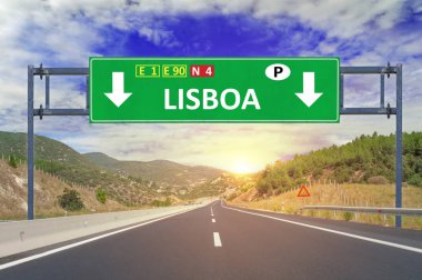 Lisboa yol işaret karayolu üzerinde