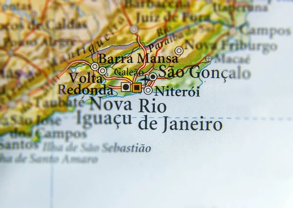 Geographic map of Brasil with Rio De Janeiro city