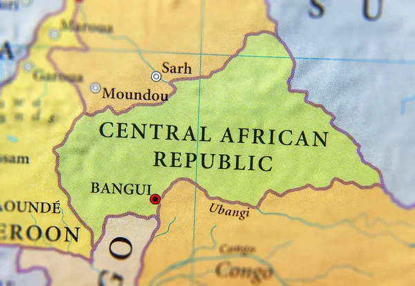 Geographic map of Central African Republic country with importan