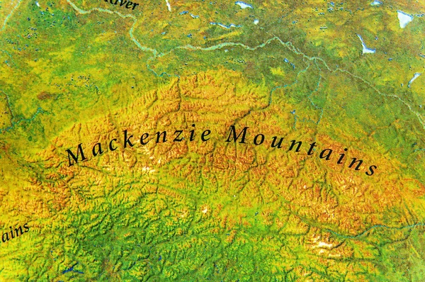 Γεωγραφικός χάρτης Mackenzie βουνά στη χώρα του Καναδά — Φωτογραφία Αρχείου