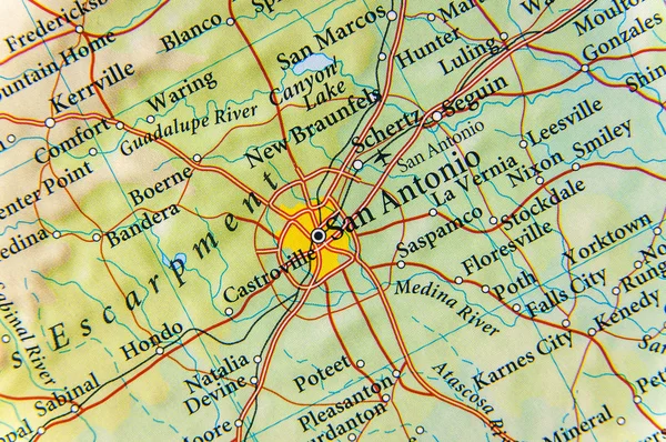 Carte géographique de San Antonio close — Photo