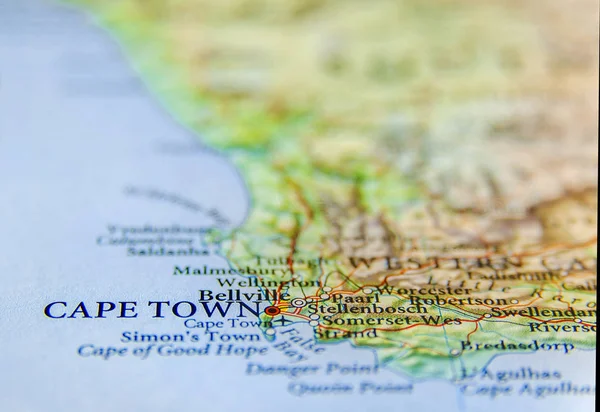 Geographic map of South Africa with capital city Cape Town