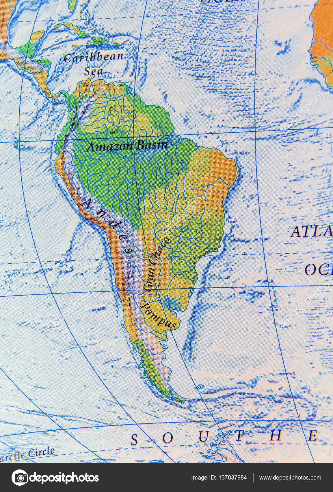 Geográfico de Sudamérica mapa relieve: fotografía de stock © Bennian