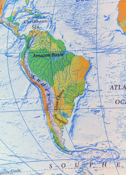 Geographic of South America map relief