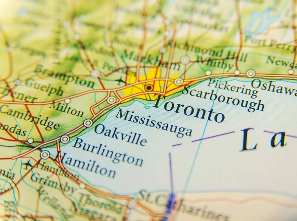 Geographic Toronto map close — Stock Photo, Image